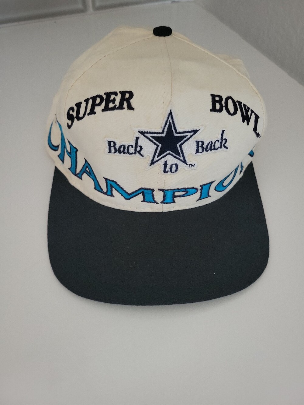 90's DALLAS COWBOYS Back to Back Super Bowl Champions LOGO 7 Snapback HAT